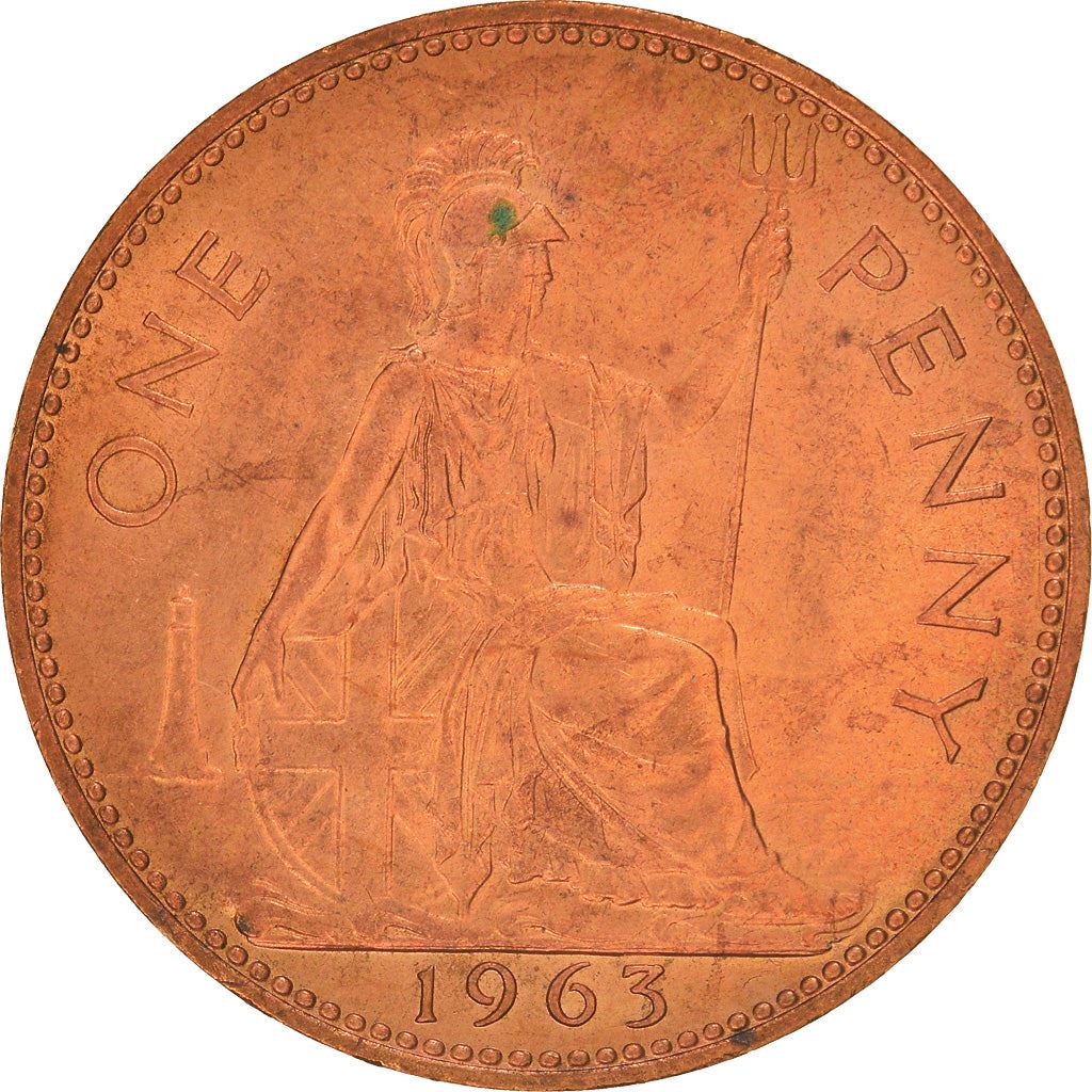 United Kingdom 1 Penny - Elizabeth II 1st portrait | without 'BRITT:OMN' | Coin KM897 1954 - 1970