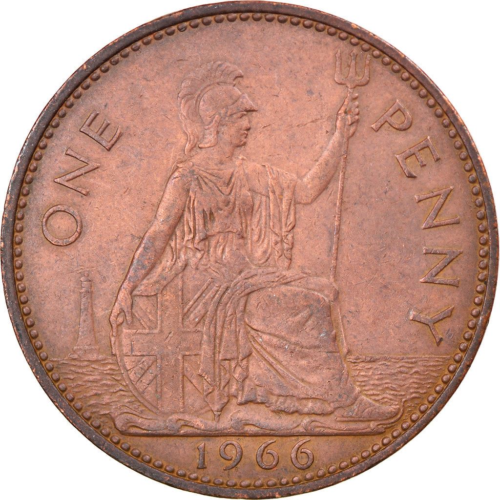 United Kingdom 1 Penny - Elizabeth II 1st portrait | without 'BRITT:OMN' | Coin KM897 1954 - 1970