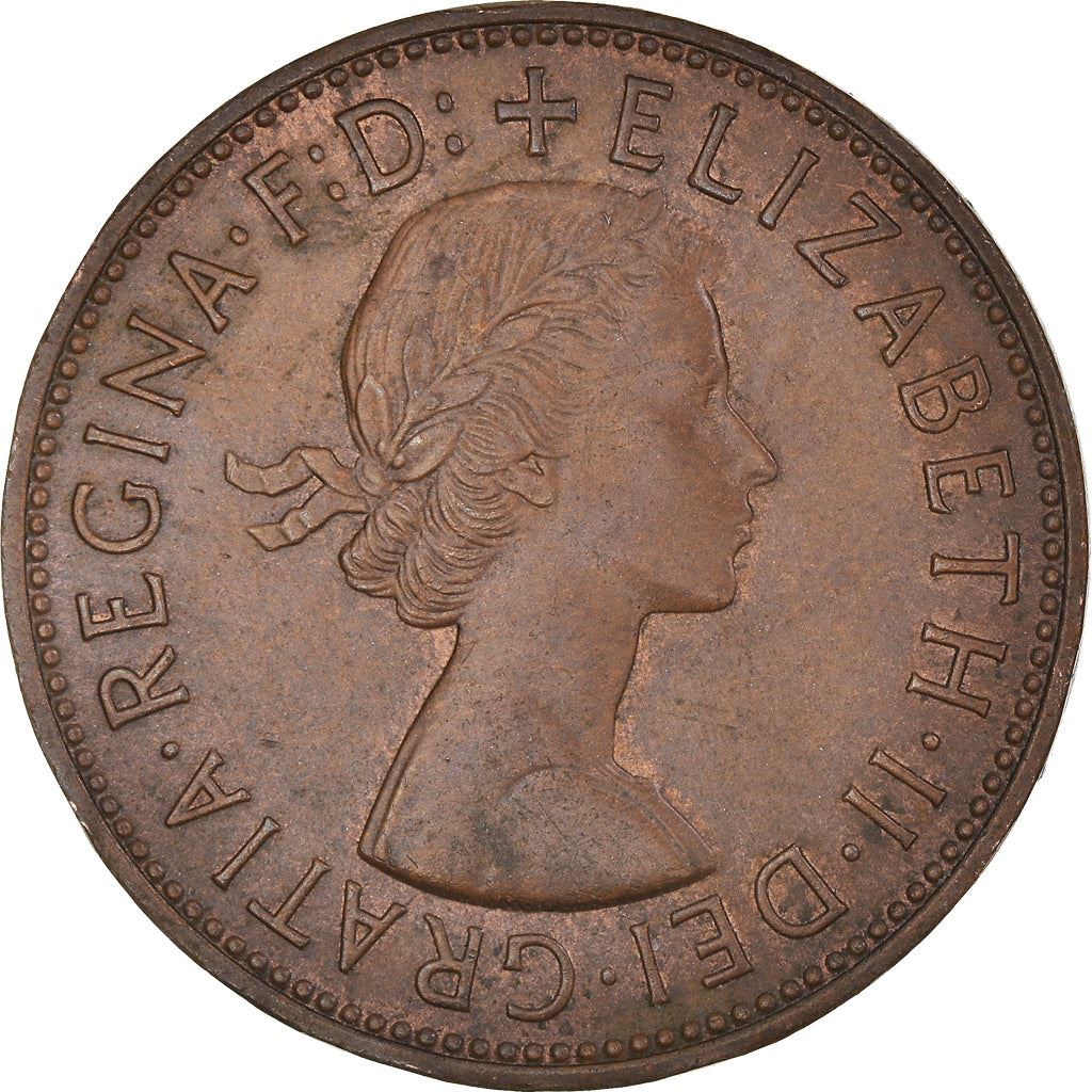 United Kingdom 1 Penny - Elizabeth II 1st portrait | without 'BRITT:OMN' | Coin KM897 1954 - 1970