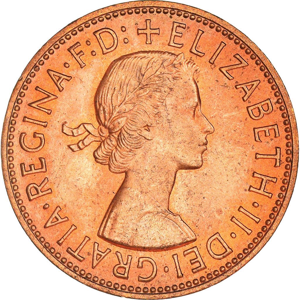 United Kingdom 1 Penny - Elizabeth II 1st portrait | without 'BRITT:OMN' | Coin KM897 1954 - 1970