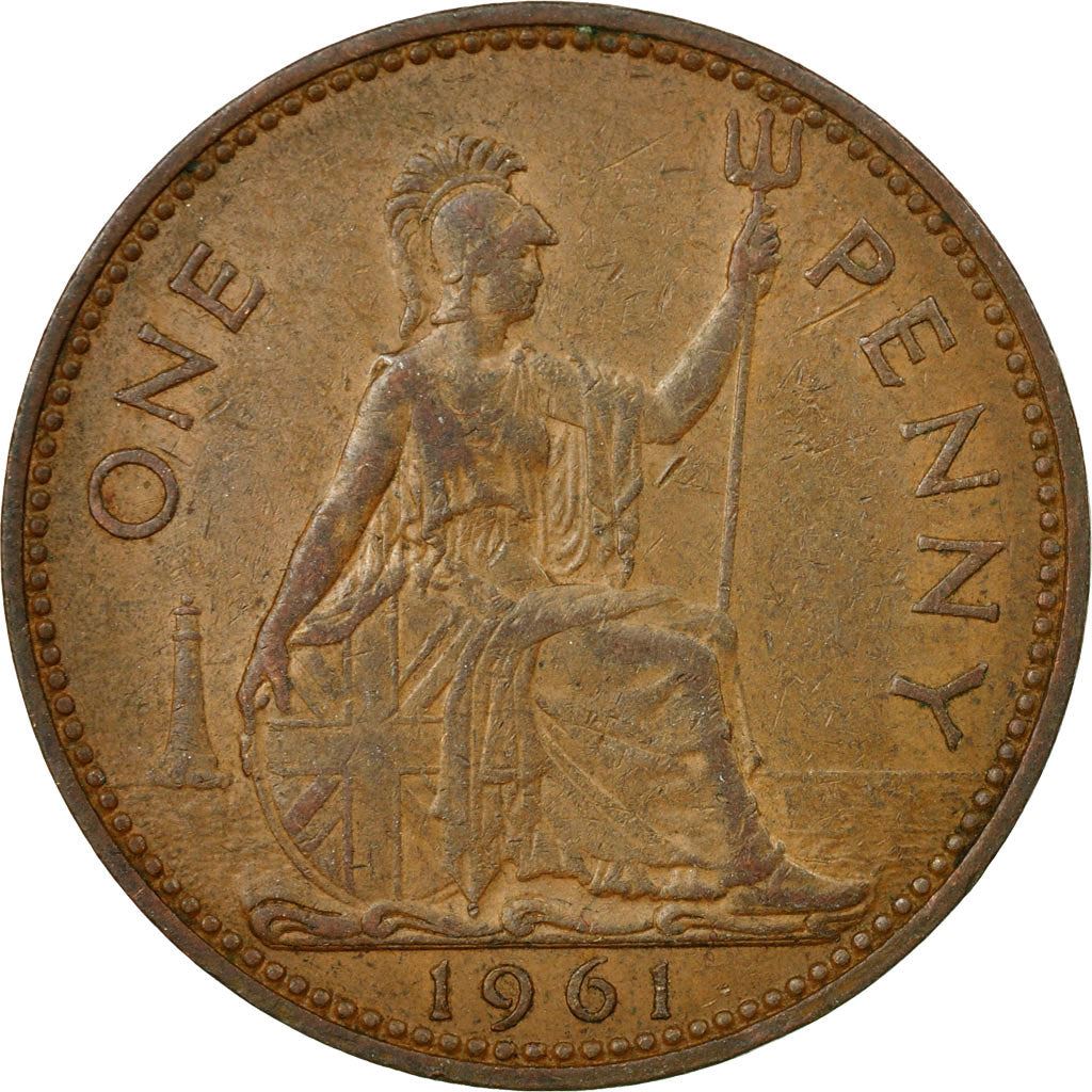 United Kingdom 1 Penny - Elizabeth II 1st portrait | without 'BRITT:OMN' | Coin KM897 1954 - 1970