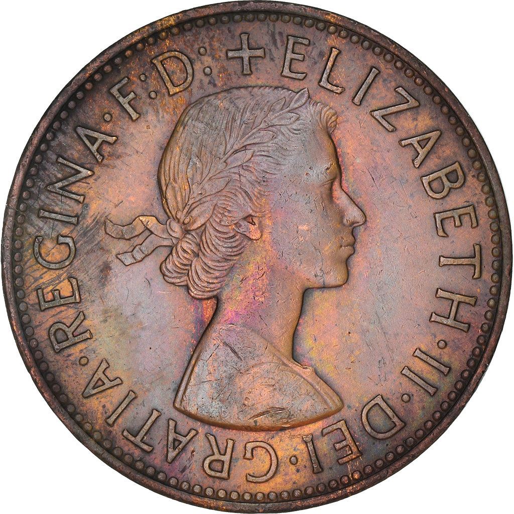 United Kingdom 1 Penny - Elizabeth II 1st portrait | without 'BRITT:OMN' | Coin KM897 1954 - 1970