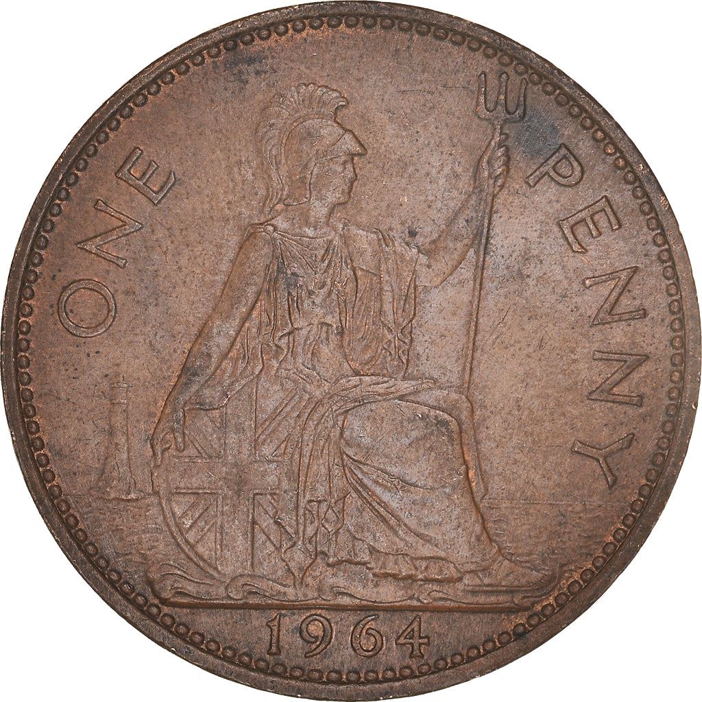 United Kingdom 1 Penny - Elizabeth II 1st portrait | without 'BRITT:OMN' | Coin KM897 1954 - 1970