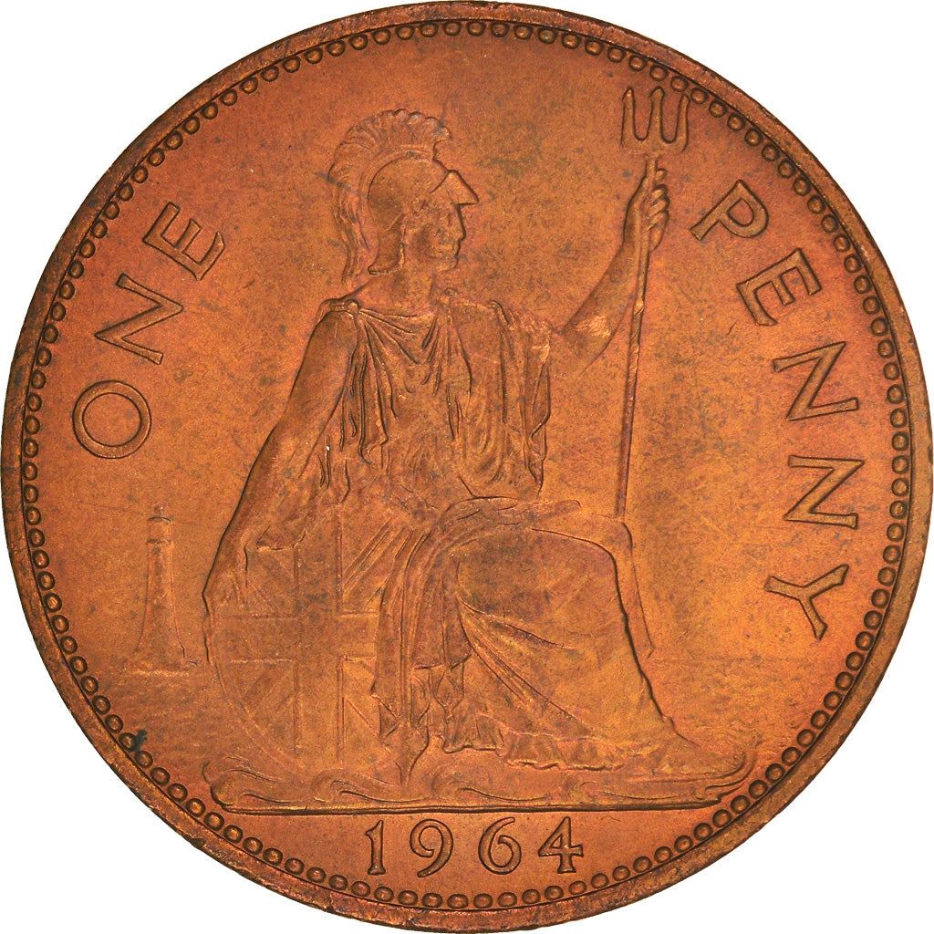 United Kingdom 1 Penny - Elizabeth II 1st portrait | without 'BRITT:OMN' | Coin KM897 1954 - 1970