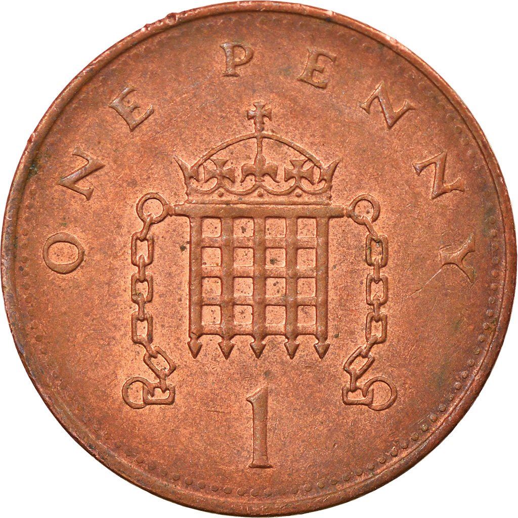 United Kingdom 1 Penny - Elizabeth II 3rd portrait | non-magnetic | Coin KM935 1985 - 1992