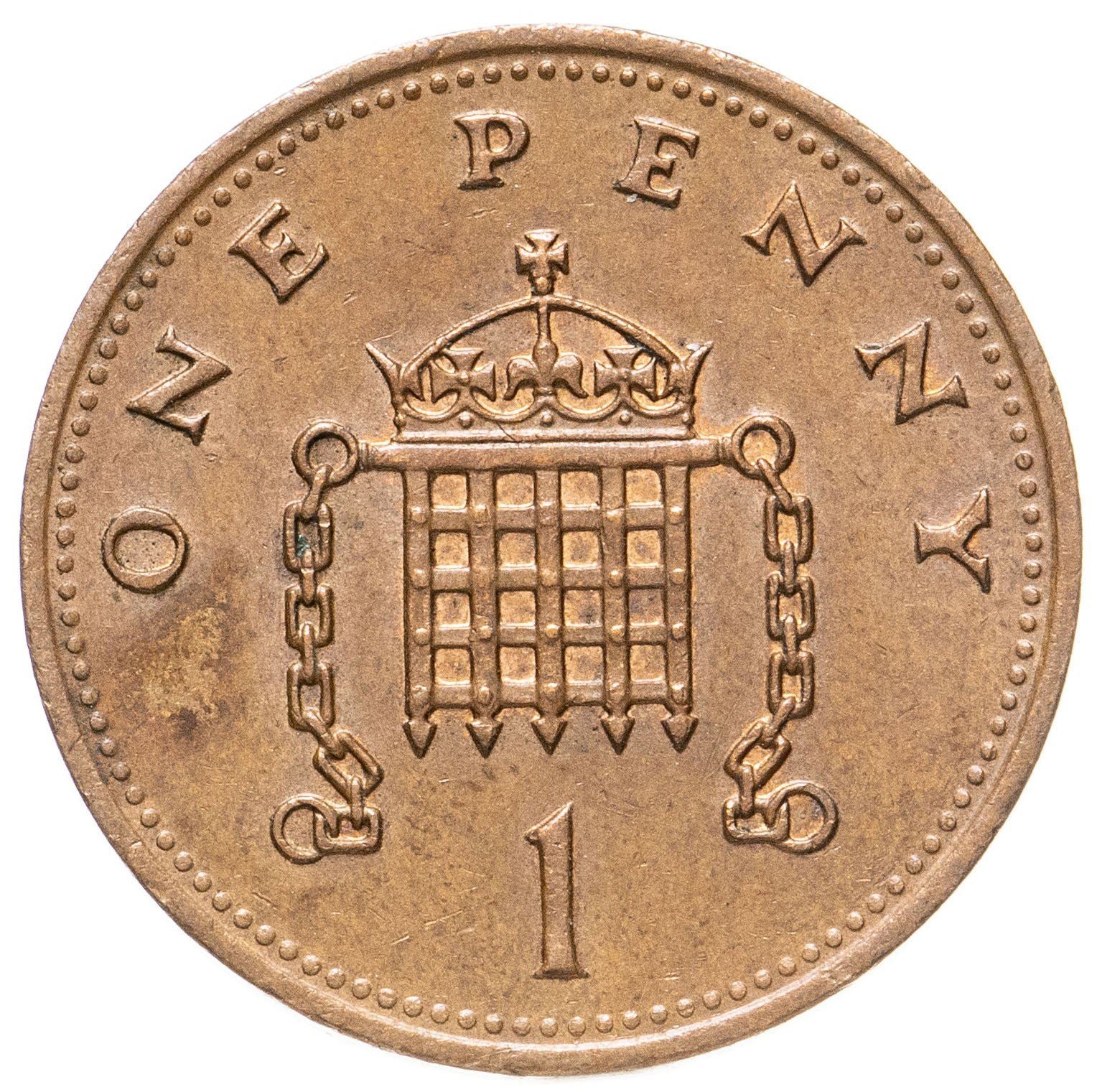 United Kingdom 1 Penny - Elizabeth II 3rd portrait | non-magnetic | Coin KM935 1985 - 1992