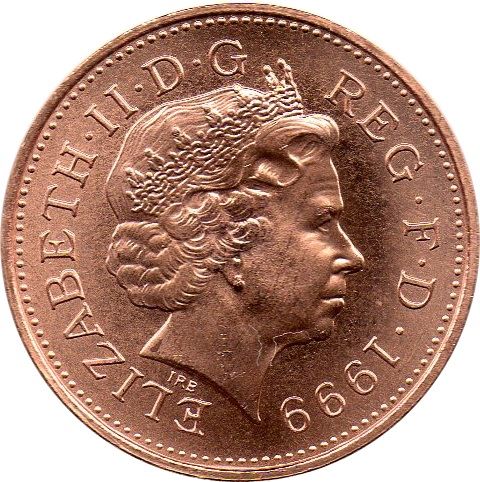 United Kingdom 1 Penny - Elizabeth II 4th portrait | non-magnetic, set issue | Coin KM986a 1999