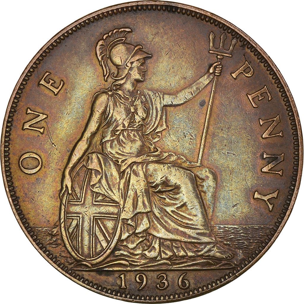 United Kingdom 1 Penny - George V smaller portrait | Coin KM838 1928 - 1936