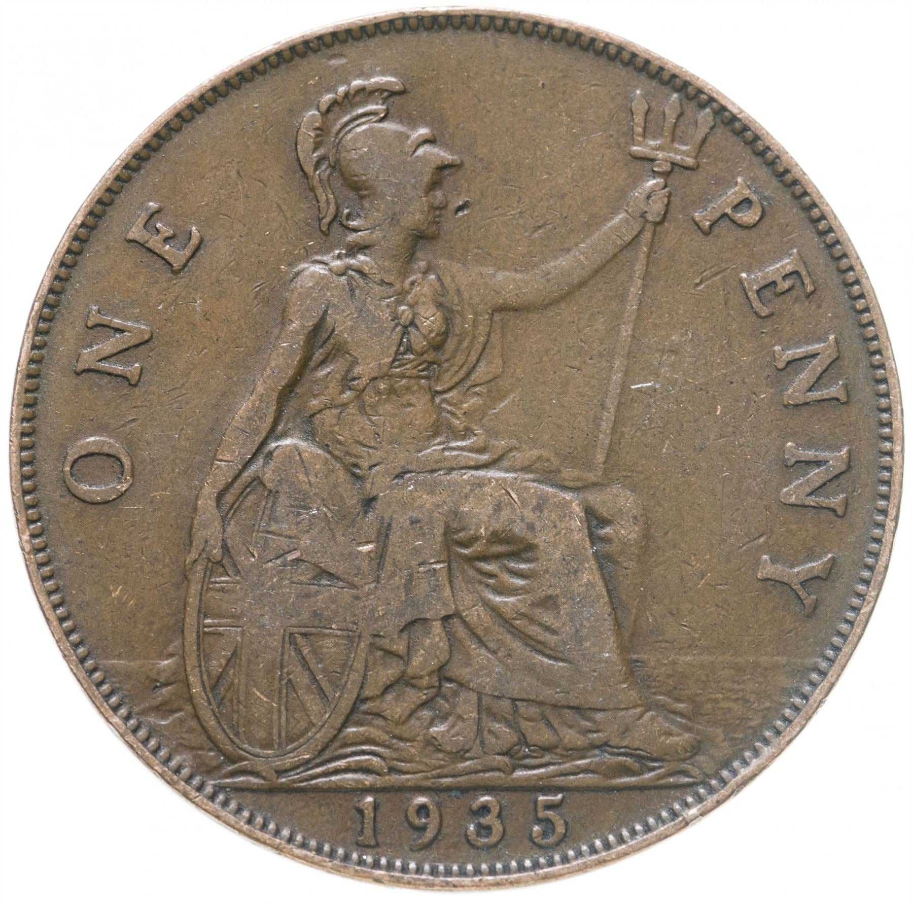 United Kingdom 1 Penny - George V smaller portrait | Coin KM838 1928 - 1936