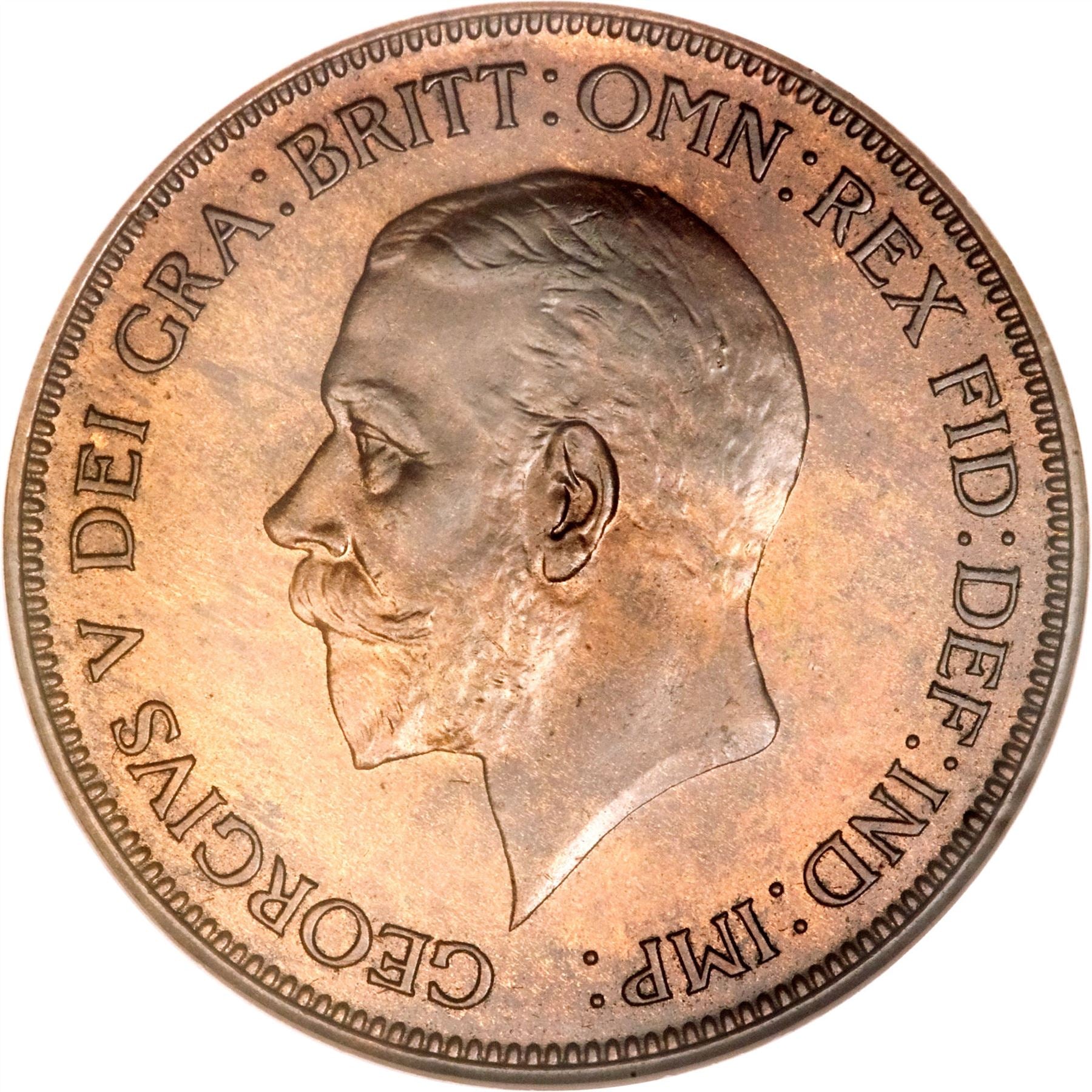 United Kingdom 1 Penny - George V smaller portrait | Coin KM838 1928 - 1936