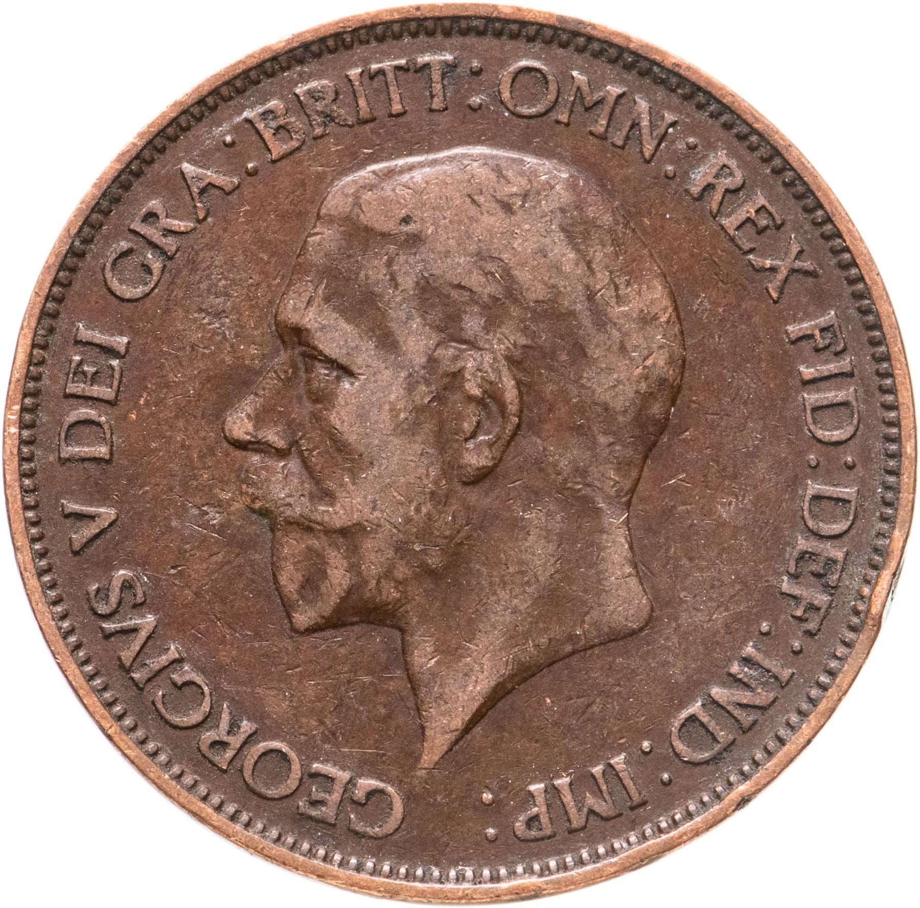 United Kingdom 1 Penny - George V smaller portrait | Coin KM838 1928 - 1936