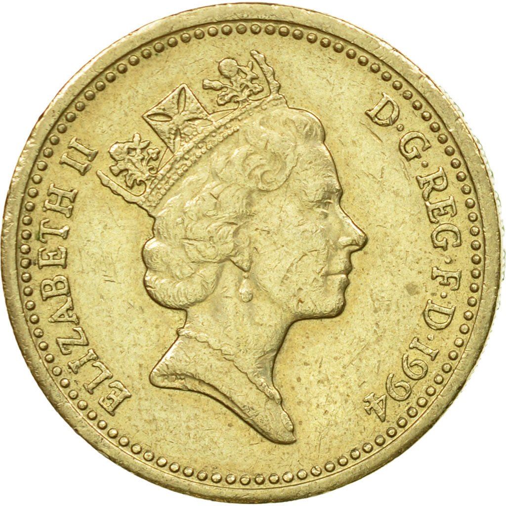 United Kingdom | 1 Pound Coin | Elizabeth II | 3rd portrait | Scottish Lion | 1994