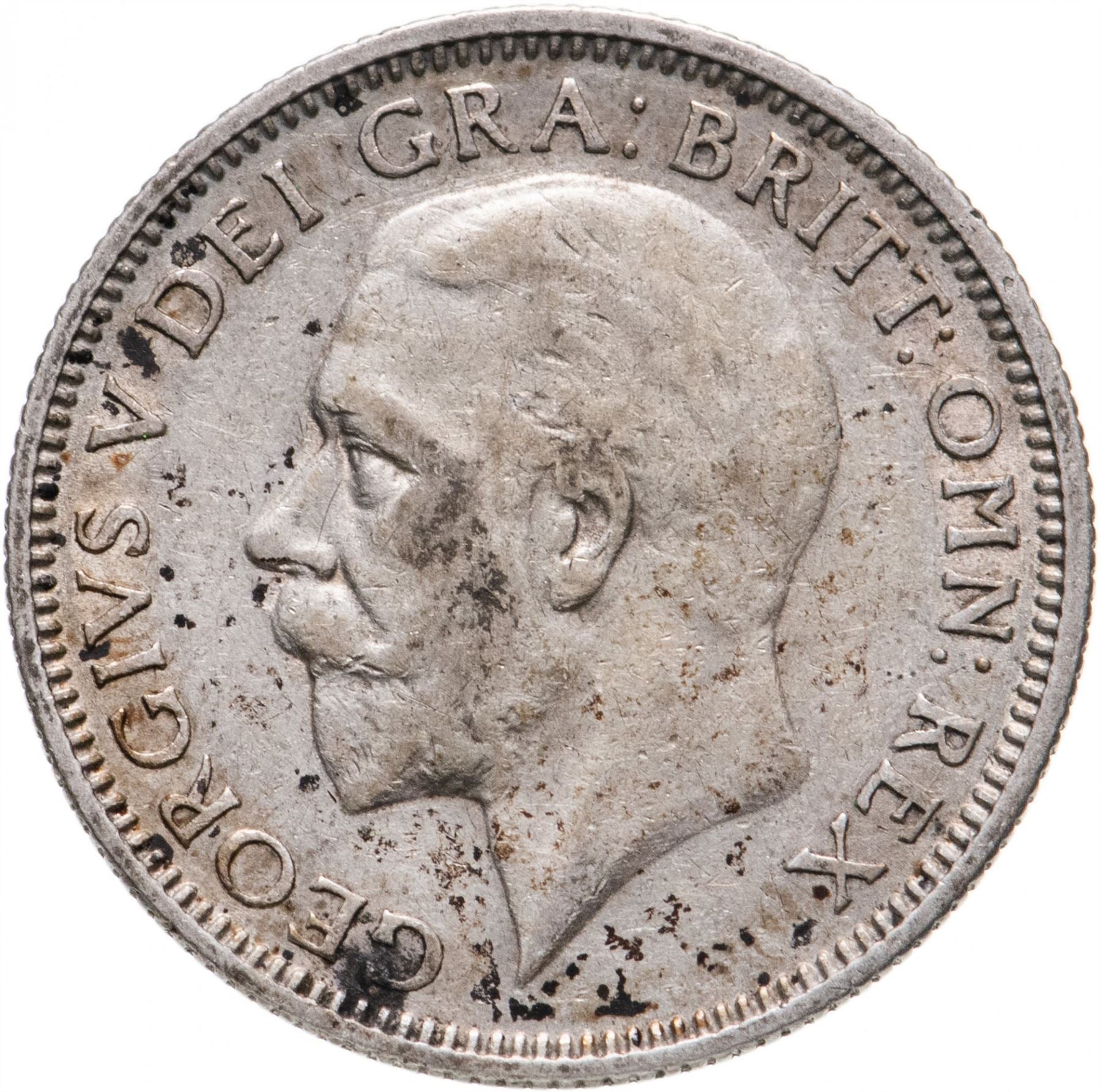 United Kingdom 1 Shilling Coin | George V 3rd type | Silver | Modified effigy | 1926 - 1927