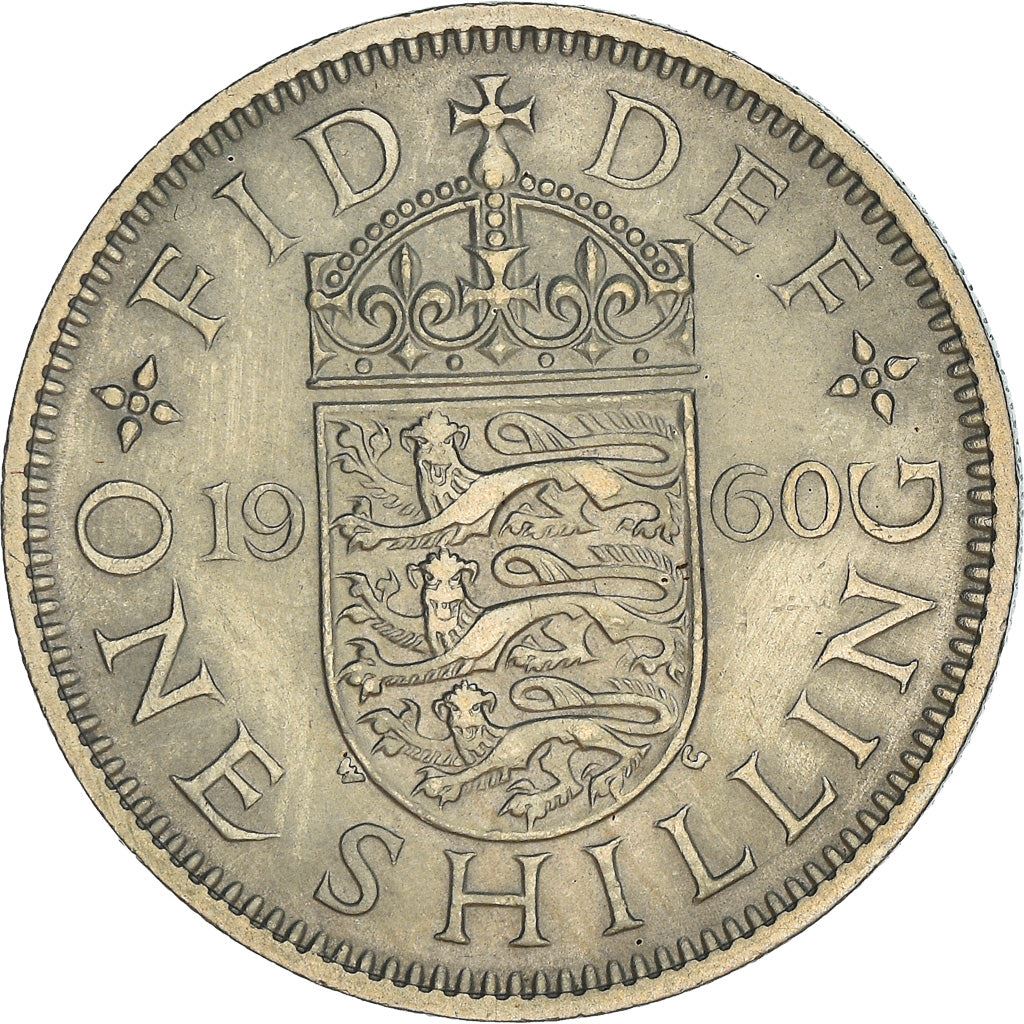 United Kingdom 1 Shilling - Elizabeth II English shield | no 'BRITT:OMN' | Coin KM904 1954 - 1970