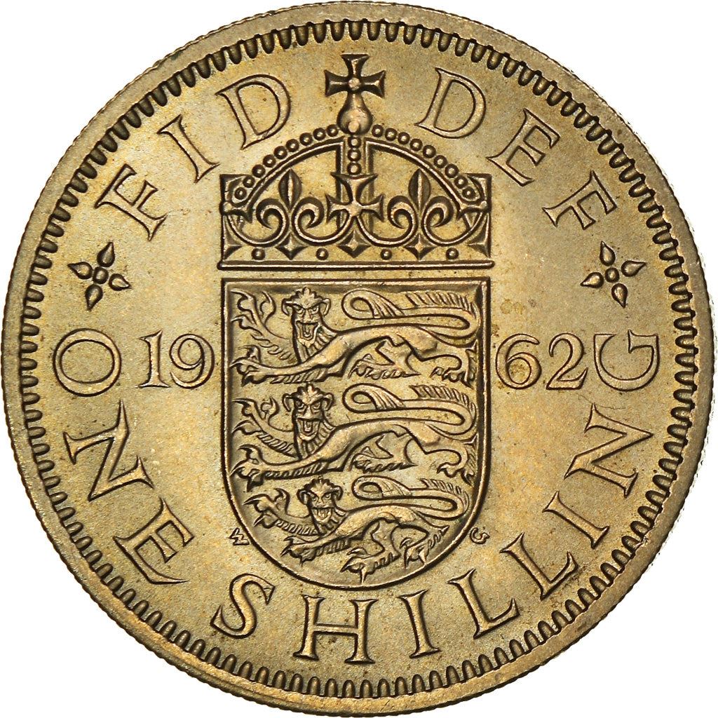 United Kingdom 1 Shilling - Elizabeth II English shield | no 'BRITT:OMN' | Coin KM904 1954 - 1970