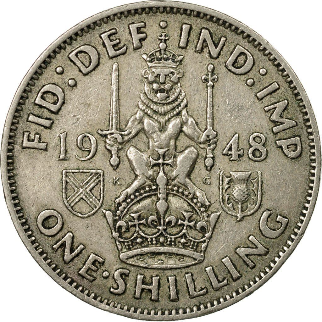 United Kingdom 1 Shilling - George VI Scottish crest | with 'IND:IMP' | Coin KM864 1947 - 1948