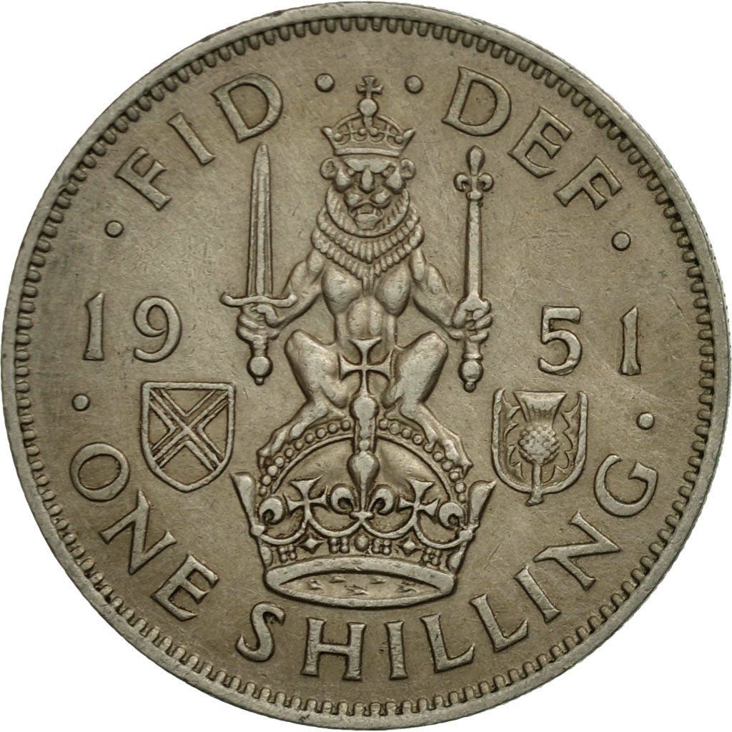 United Kingdom 1 Shilling - George VI Scottish crest | with 'IND:IMP' | Coin KM864 1947 - 1948