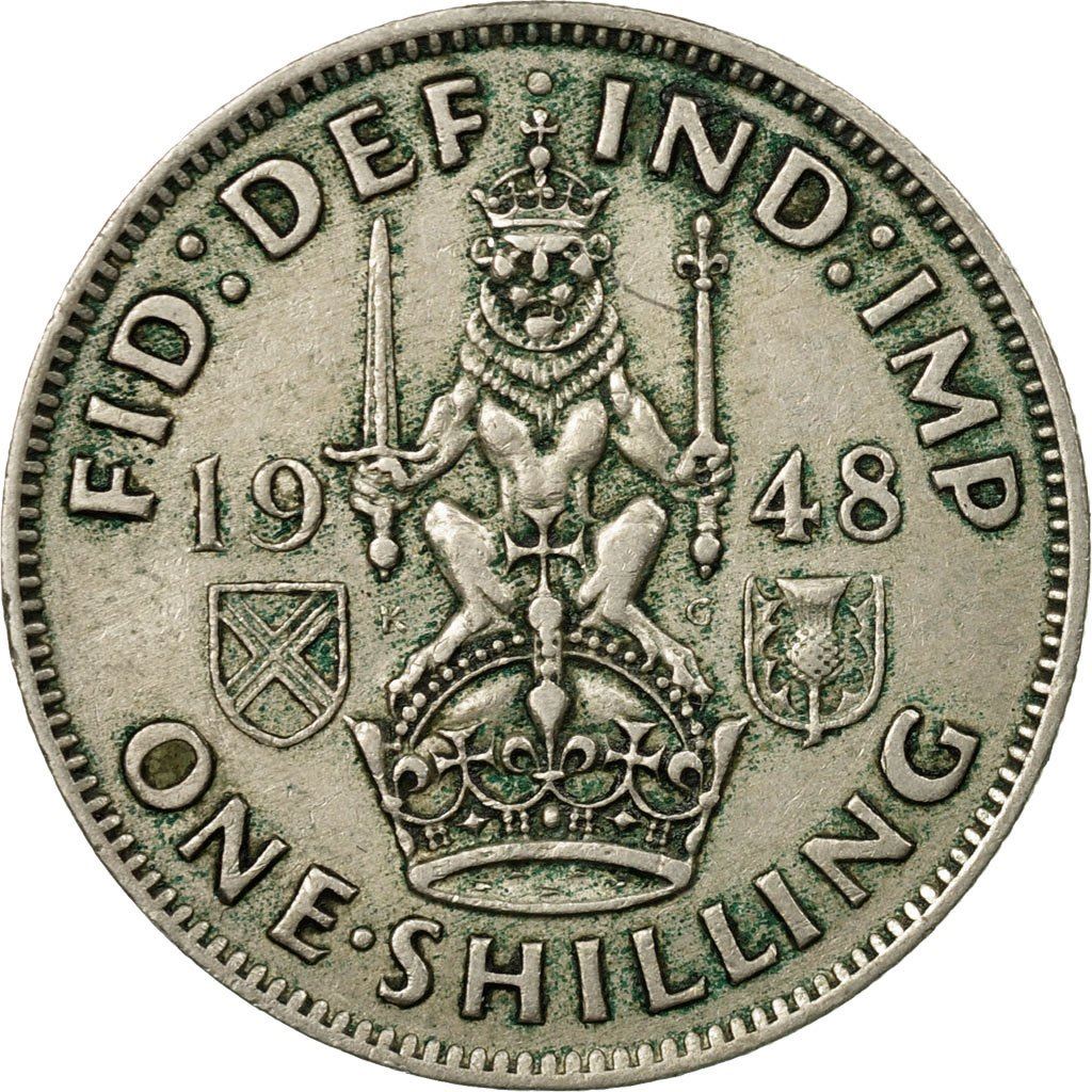 United Kingdom 1 Shilling - George VI Scottish crest | with 'IND:IMP' | Coin KM864 1947 - 1948