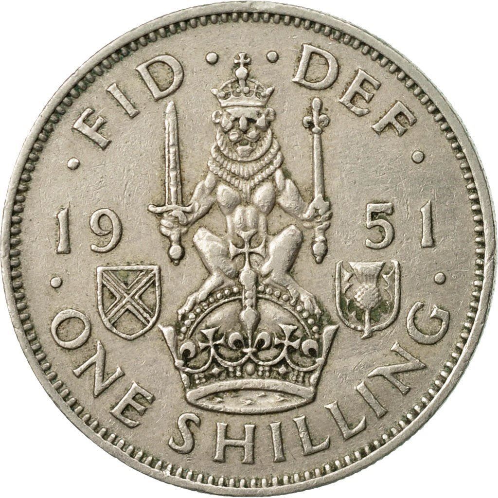 United Kingdom 1 Shilling - George VI Scottish crest | without 'IND:IMP' | Coin KM877 1949 - 1951