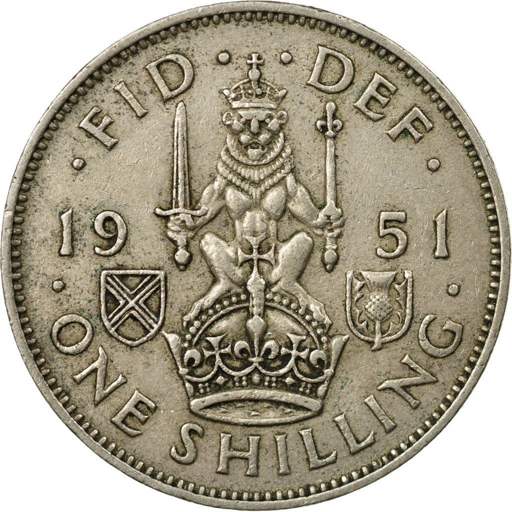 United Kingdom 1 Shilling - George VI Scottish crest | without 'IND:IMP' | Coin KM877 1949 - 1951