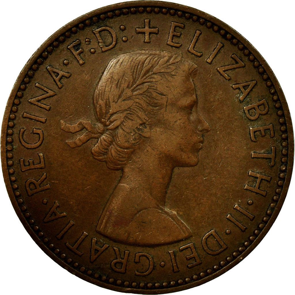 United Kingdom ½ Penny - Elizabeth II 1st portrait | without 'BRITT:OMN' | Coin KM896 1954 - 1970