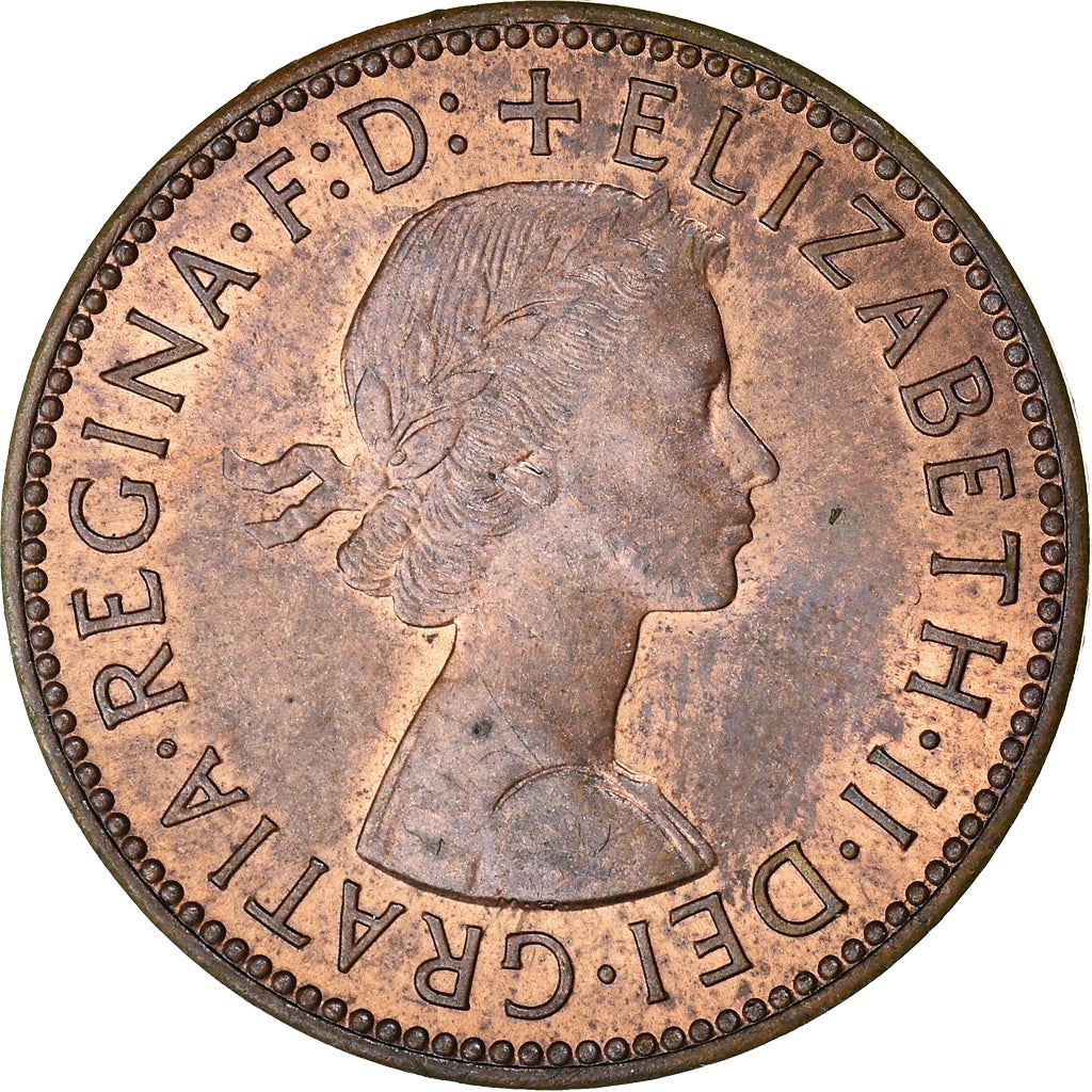 United Kingdom ½ Penny - Elizabeth II 1st portrait | without 'BRITT:OMN' | Coin KM896 1954 - 1970