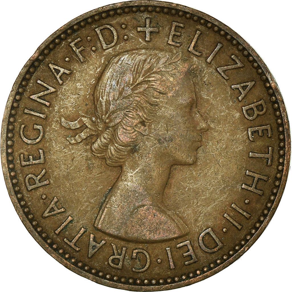 United Kingdom ½ Penny - Elizabeth II 1st portrait | without 'BRITT:OMN' | Coin KM896 1954 - 1970