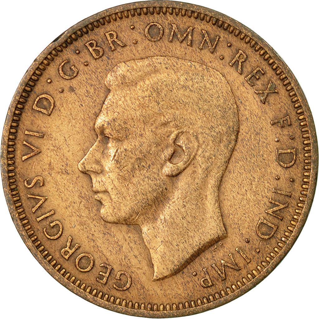 United Kingdom 1/2 Penny - George VI with 'IND:IMP' | Coin KM844 1937 - 1948