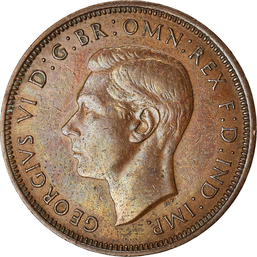 United Kingdom 1/2 Penny - George VI with 'IND:IMP' | Coin KM844 1937 - 1948