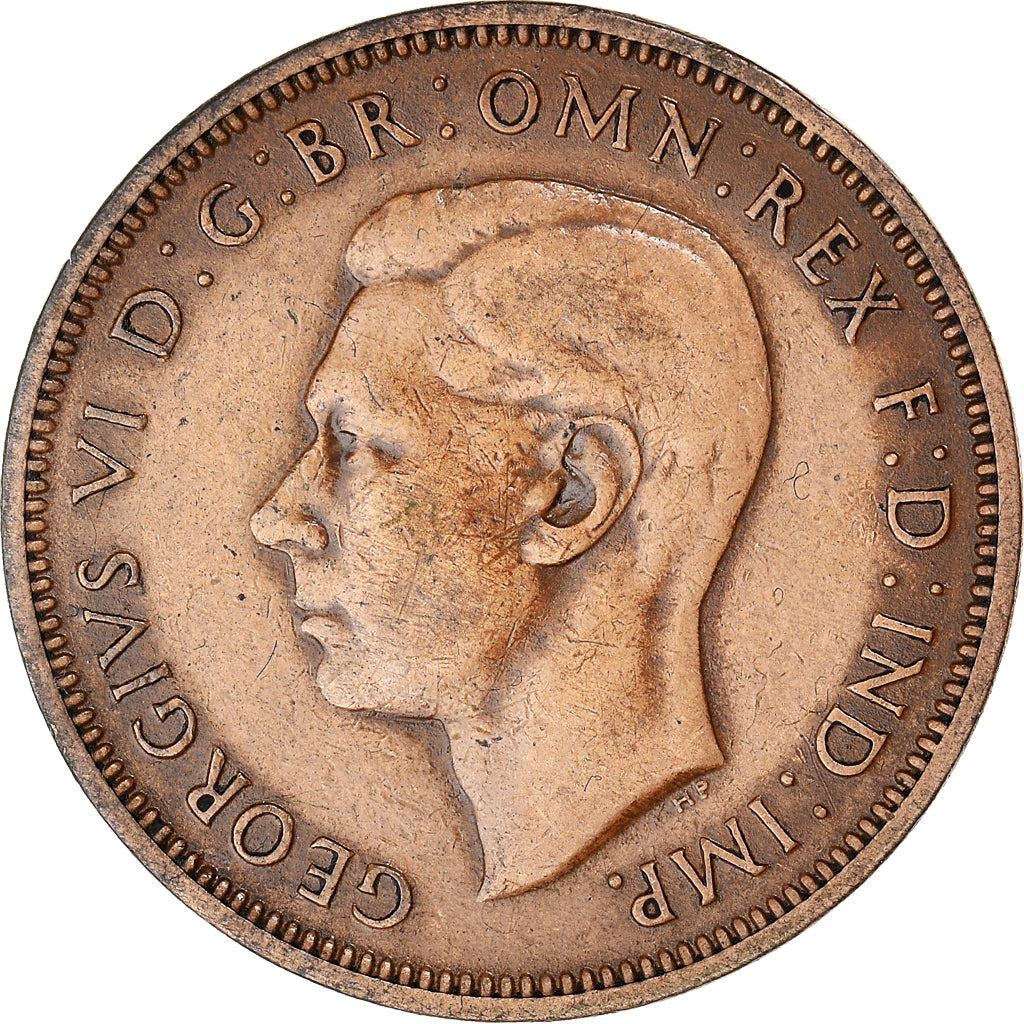 United Kingdom 1/2 Penny - George VI with 'IND:IMP' | Coin KM844 1937 - 1948