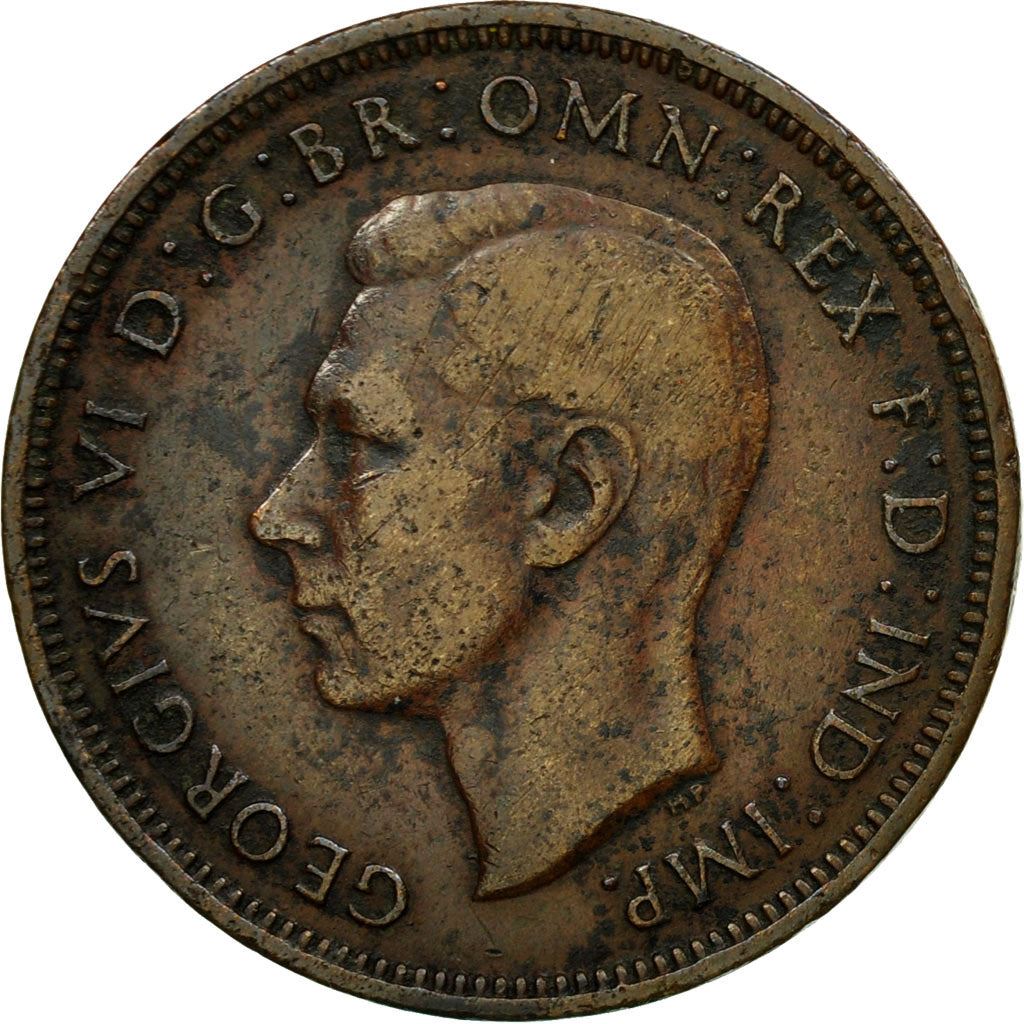 United Kingdom 1/2 Penny - George VI with 'IND:IMP' | Coin KM844 1937 - 1948