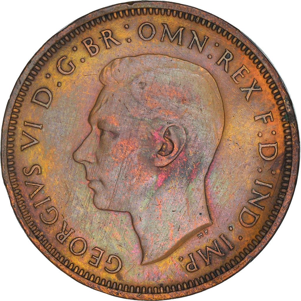 United Kingdom 1/2 Penny - George VI with 'IND:IMP' | Coin KM844 1937 - 1948