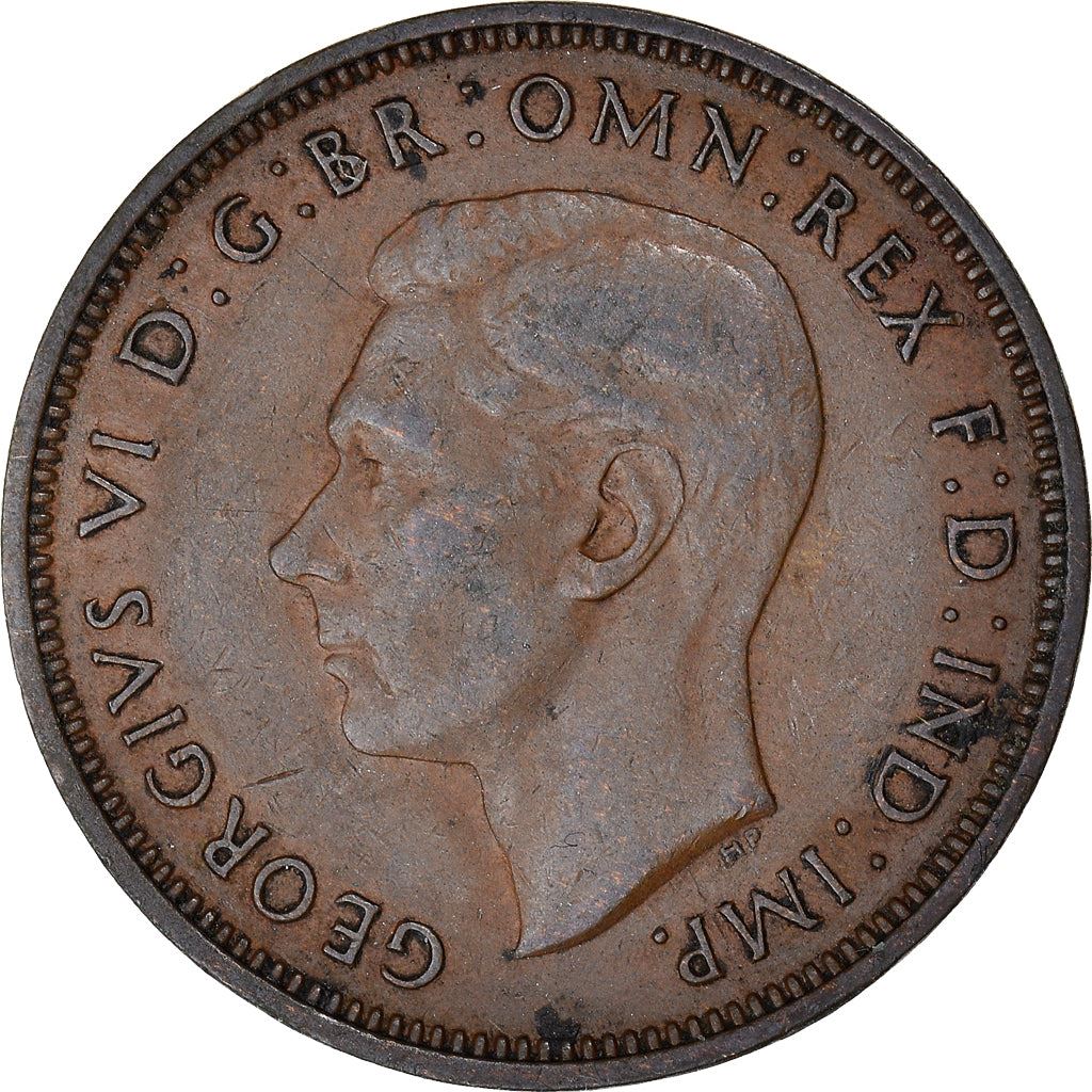 United Kingdom 1/2 Penny - George VI with 'IND:IMP' | Coin KM844 1937 - 1948