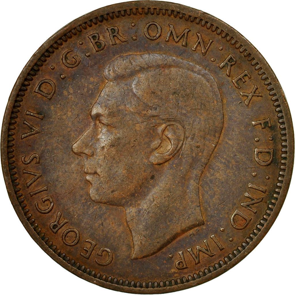 United Kingdom 1/2 Penny - George VI with 'IND:IMP' | Coin KM844 1937 - 1948