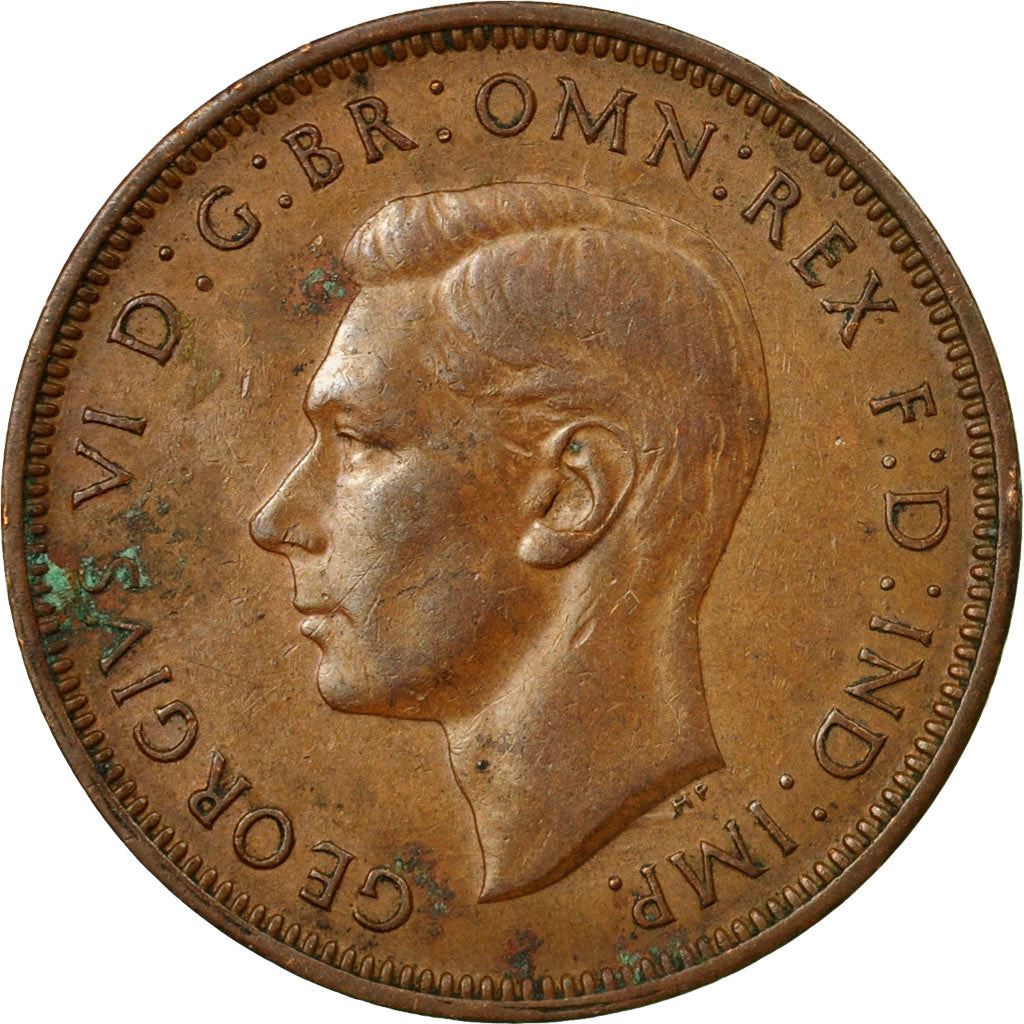 United Kingdom 1/2 Penny - George VI with 'IND:IMP' | Coin KM844 1937 - 1948