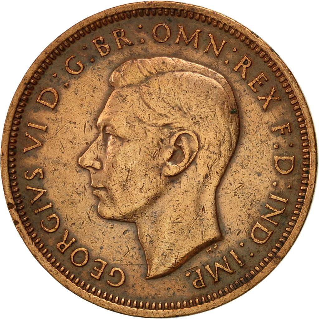 United Kingdom 1/2 Penny - George VI with 'IND:IMP' | Coin KM844 1937 - 1948