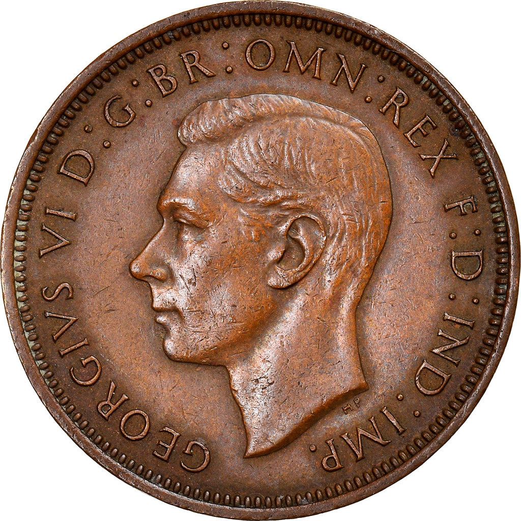 United Kingdom 1/2 Penny - George VI with 'IND:IMP' | Coin KM844 1937 - 1948