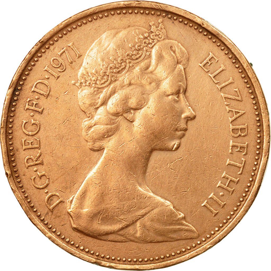 United Kingdom 2 New Pence - Elizabeth II 2nd portrait | Coin KM916 1971 - 1981