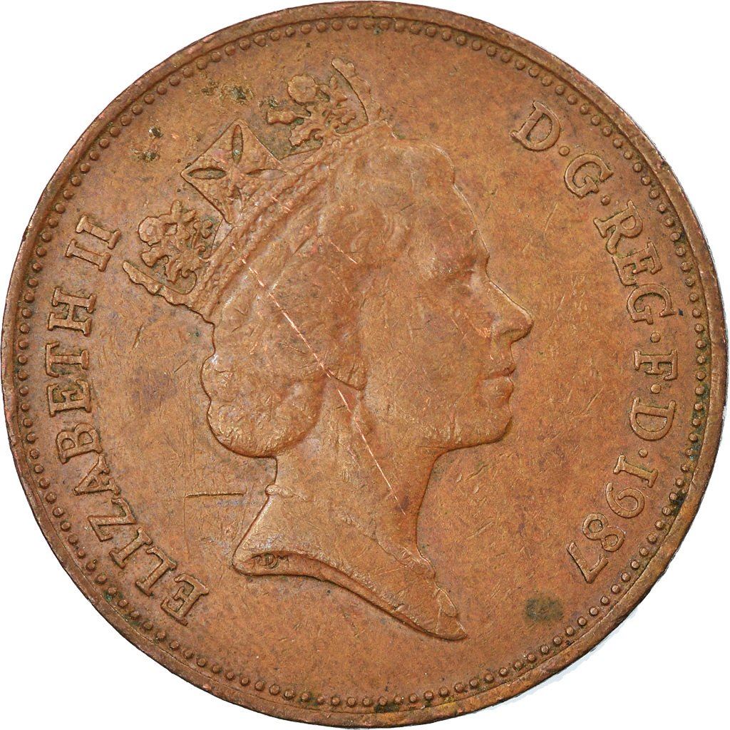 United Kingdom 2 Pence - Elizabeth II 3rd portrait | non-magnetic | Coin KM936 1985 - 1992