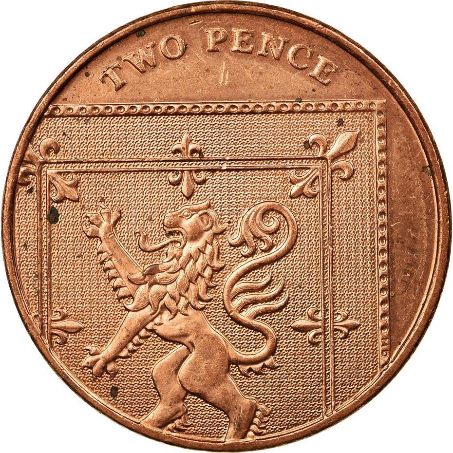 United Kingdom 2 Pence - Elizabeth II 4th portrait | Royal Shield | Coin KM1108 2008 - 2015