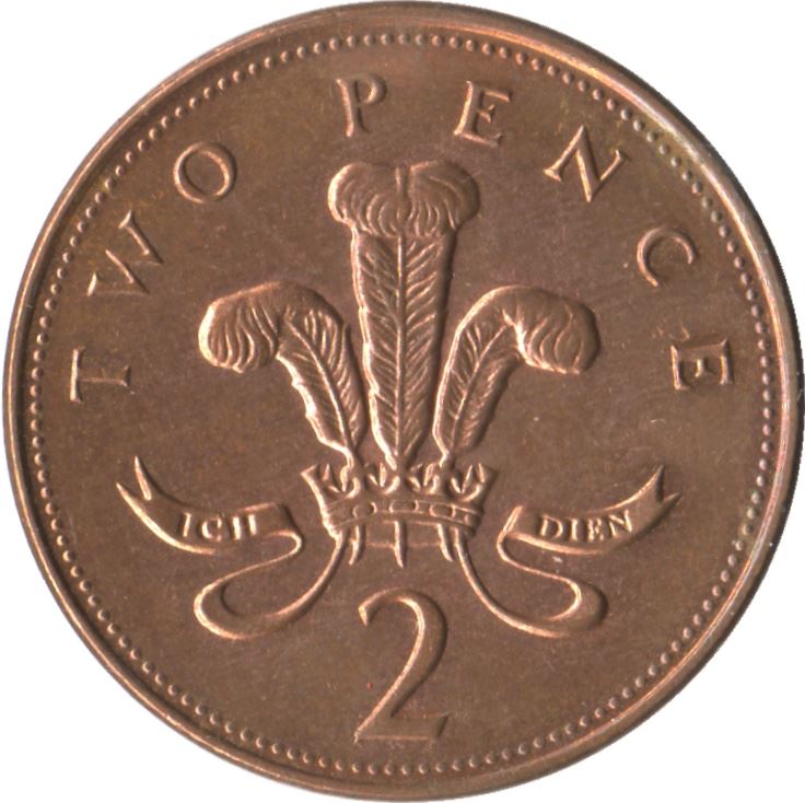 United Kingdom 2 Pence - Elizabeth II 4th portrait | non-magnetic | Coin KM987a 1998 - 1999