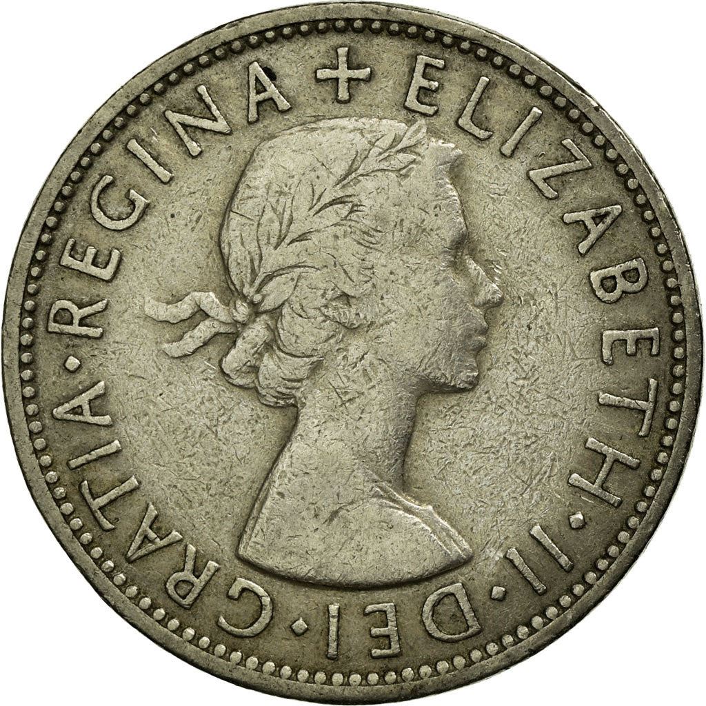 United Kingdom 2 Shillings - Elizabeth II 1st portrait | no 'BRITT:OMN' | Coin KM906 1954 - 1970