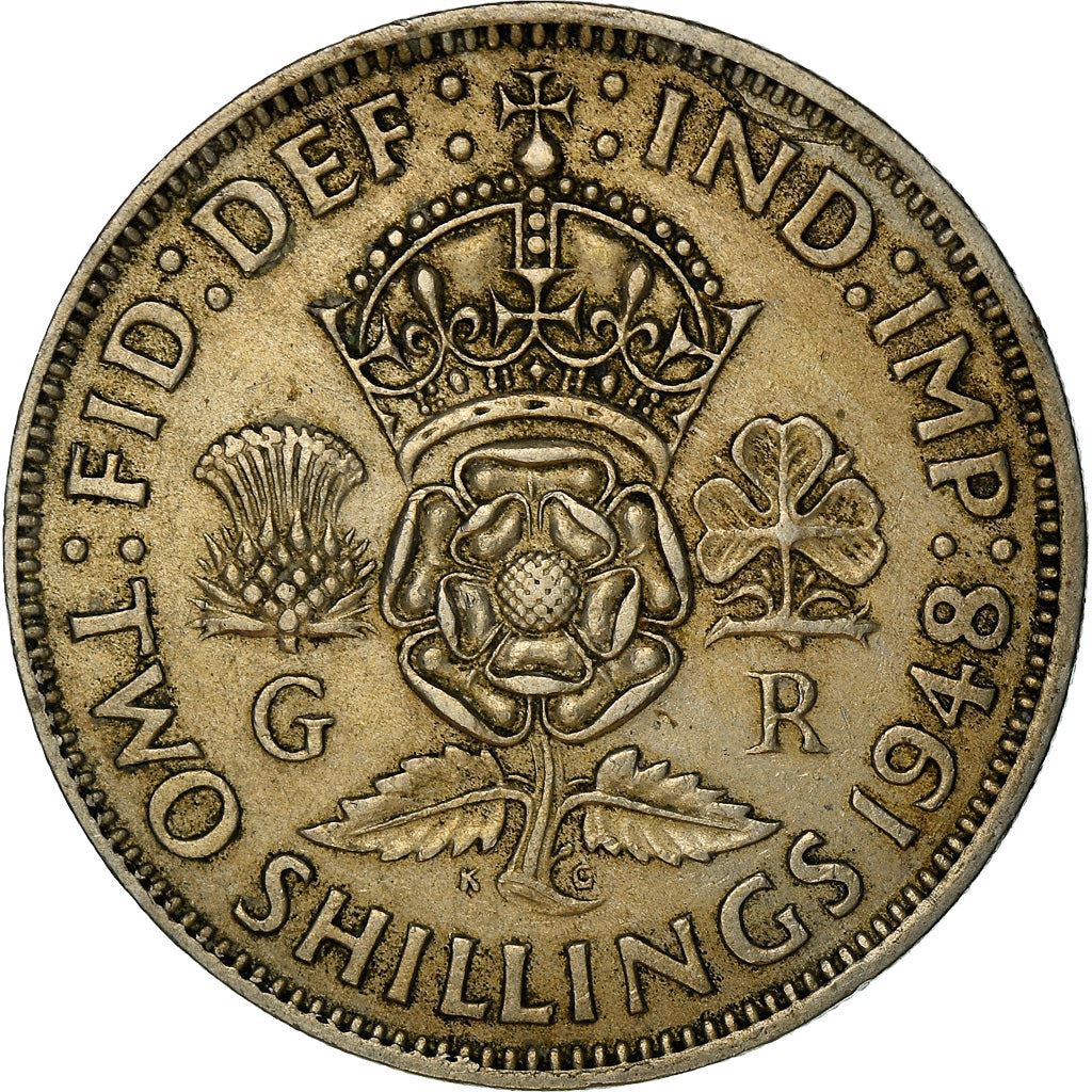 United Kingdom 2 Shillings - George VI with 'IND:IMP' | Coin KM865 1947 - 1948