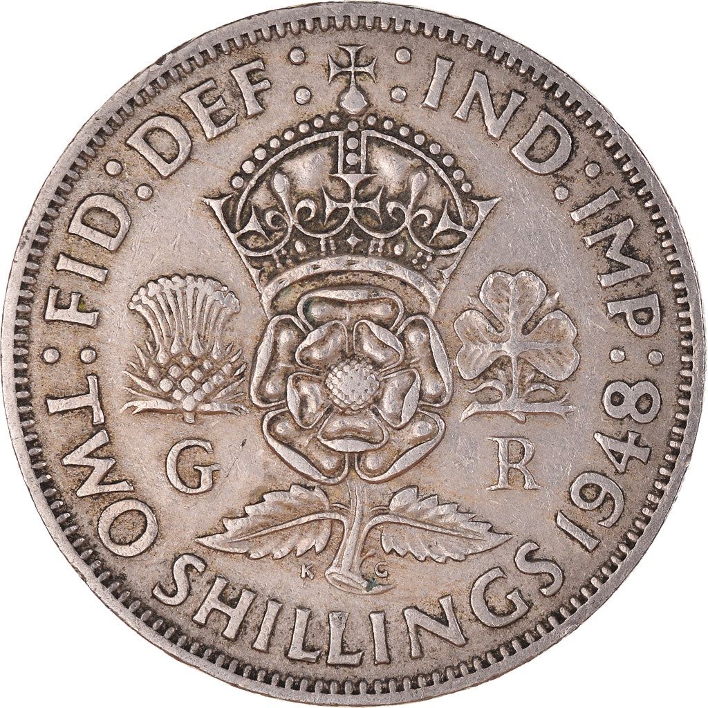 United Kingdom 2 Shillings - George VI with 'IND:IMP' | Coin KM865 1947 - 1948