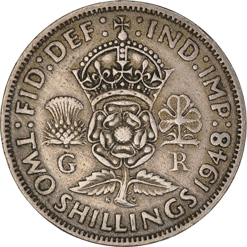 United Kingdom 2 Shillings - George VI with 'IND:IMP' | Coin KM865 1947 - 1948