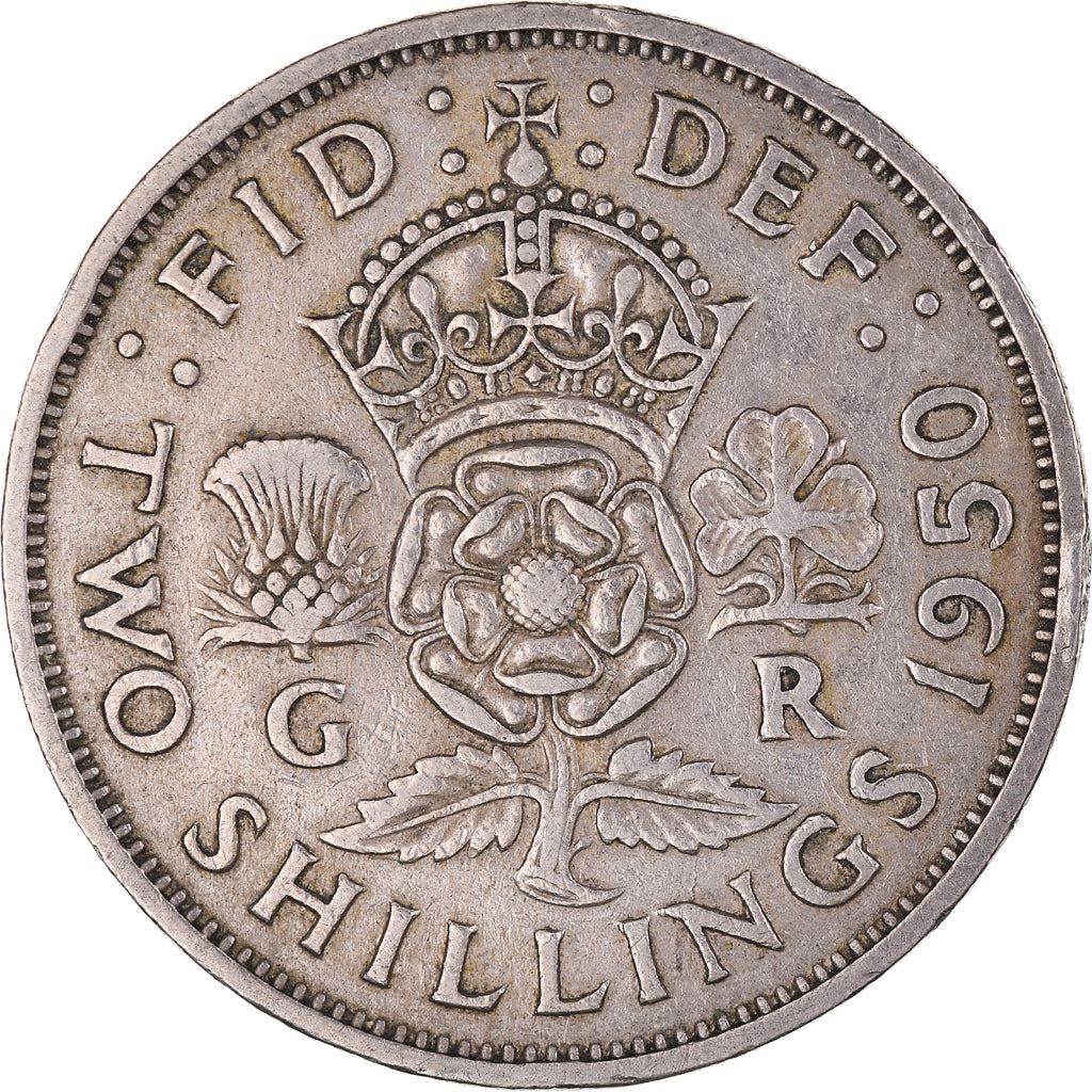 United Kingdom 2 Shillings - George VI without 'IND:IMP' | Coin KM878 1949 - 1951