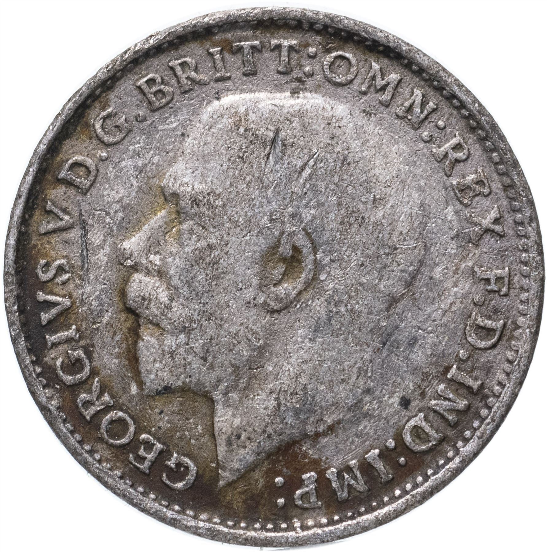 United Kingdom 3 Pence Coin | George V 2nd issue | 1920 - 1927