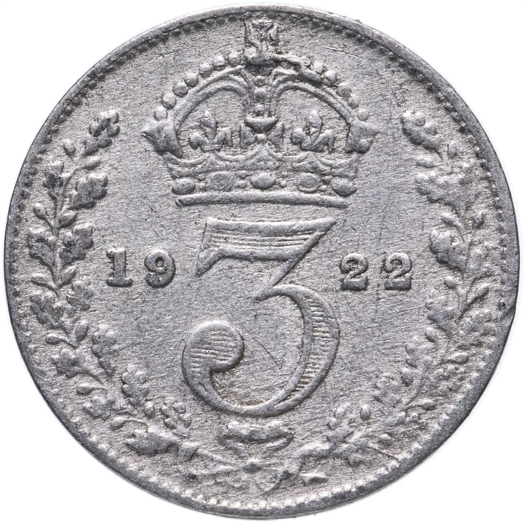 United Kingdom 3 Pence Coin | George V 2nd issue | 1920 - 1927