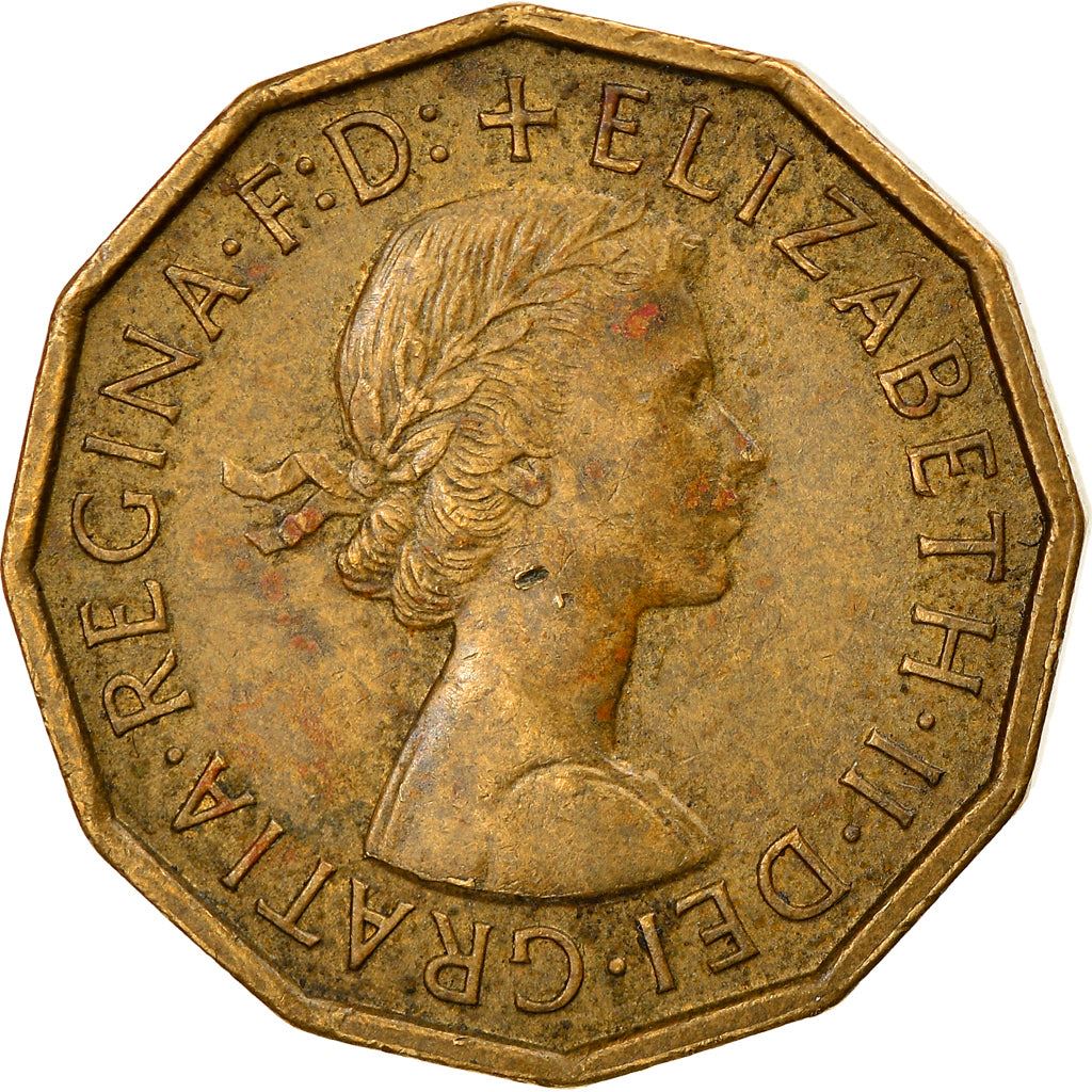 United Kingdom 3 Pence - Elizabeth II 1st portrait | without 'BRITT:OMN' | Coin KM900 1954 - 1970