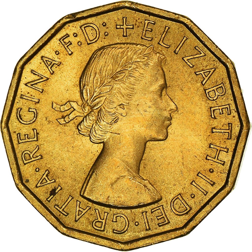 United Kingdom 3 Pence - Elizabeth II 1st portrait | without 'BRITT:OMN' | Coin KM900 1954 - 1970